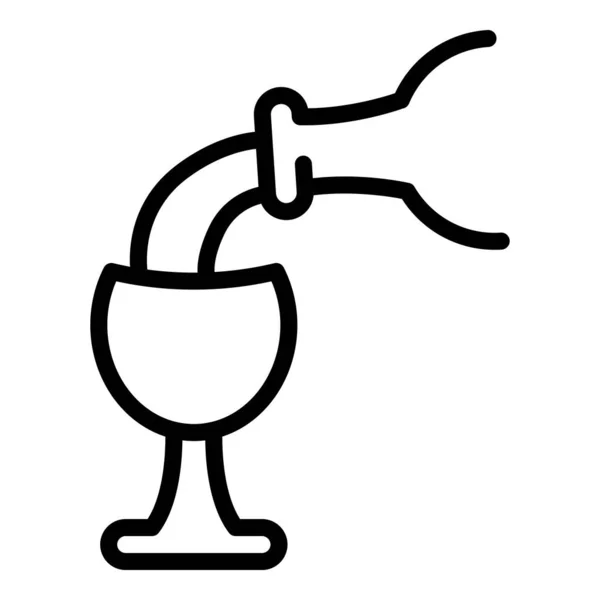 Icono de copa de vino completo contorno vector. Fiesta de la vid — Archivo Imágenes Vectoriales