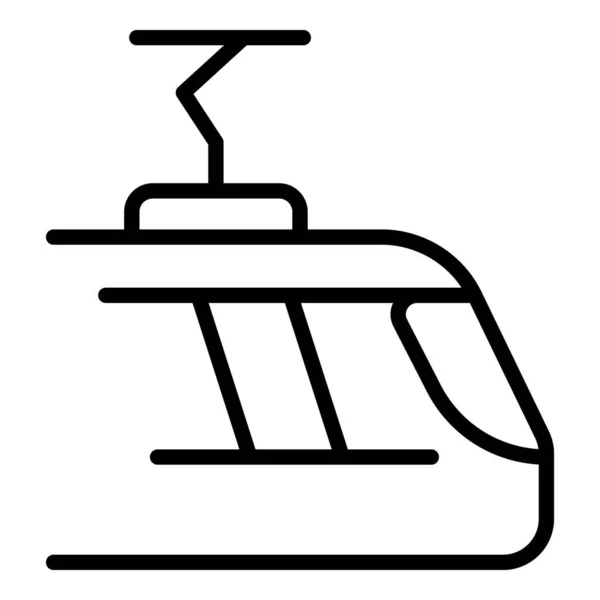 Icono del tren eléctrico contorno vector. Carretera ferroviaria — Vector de stock