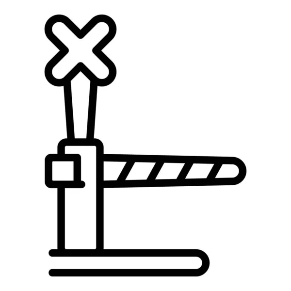 Вектор контуров железнодорожного креста. Транспортная трасса — стоковый вектор