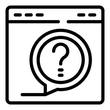 Web sayfası ikon ana hatları vektörü. Sohbet müşterisi