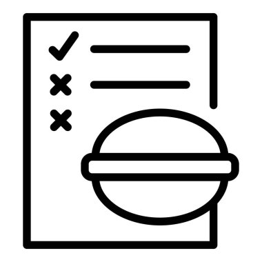 Kirlenmiş burger ikonu ana hatları vektörü. Virüs yiyeceği