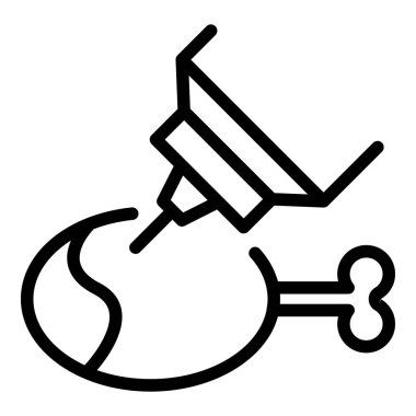 Et enfeksiyonu ikon ana hatları vektörü. Yiyecek bakterisi