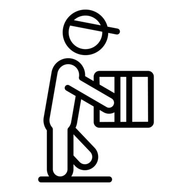 Taşıma ikonu ana hatları vektörü. Ev Taşınma