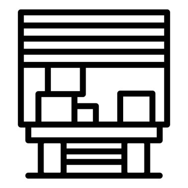 Kamyon ikonu ana hatlarıyla tam yer değiştirme. Taşıma servisi