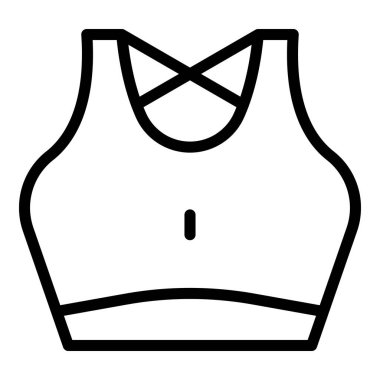 Spor sutyen ikonu ana hatları vektörü. Moda salonu