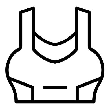 Kadın spor sutyen ikonu ana hatları vektörü. Moda salonu