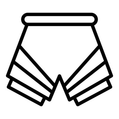 Kısa tekstil ikonu ana hatları vektörü. Moda çalışması.