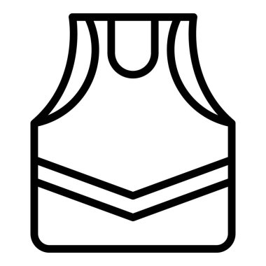 Spor yeleği ikonu ana hatları vektörü. Antrenman modası