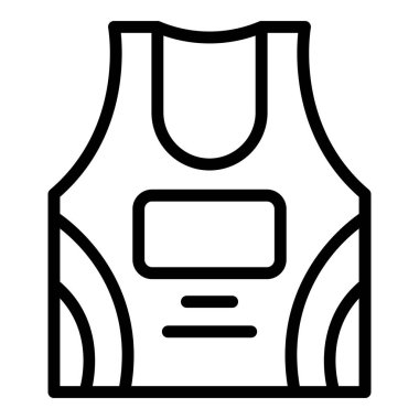 Çalışan yelek simgesi ana hat vektörü. Moda çalışması.