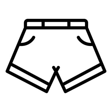 Jimnastik şortu ikon ana hatları vektörü. Moda çalışması.