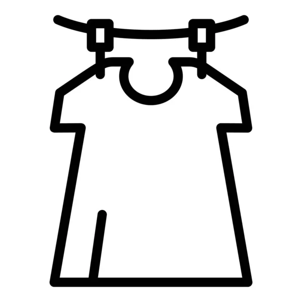 Schoon shirt pictogram omtrek vector. Thuiszorg — Stockvector