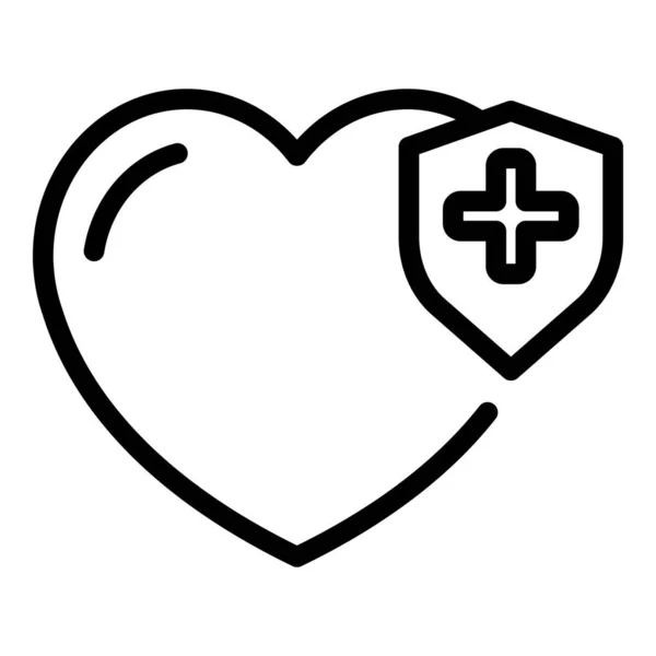 Heart medical health icon outline vector. Human cardiology — Stock Vector