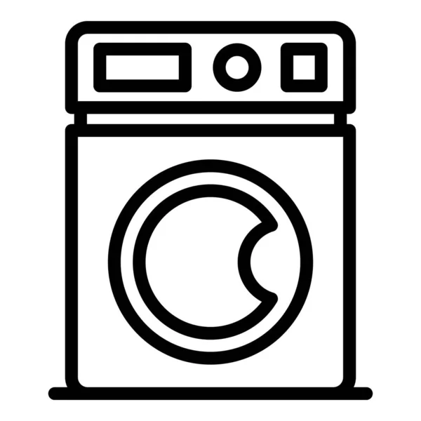 Máquina de lavar ícone contorno vetor. Lavadora limpa — Vetor de Stock