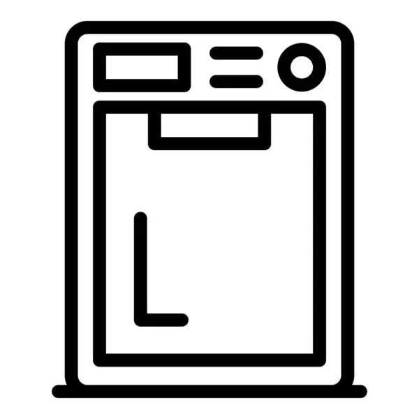 Icono del lavavajillas contorno vector. Máquina de platos — Vector de stock