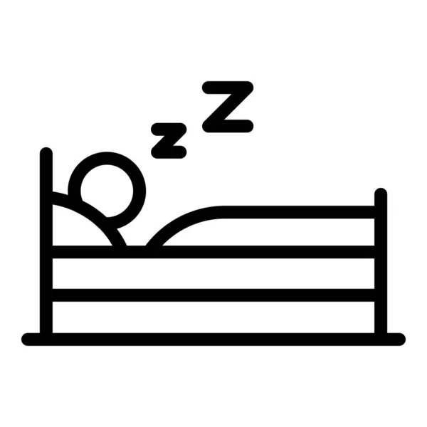 Hombre dormido icono contorno vector. Cama de dormir — Archivo Imágenes Vectoriales