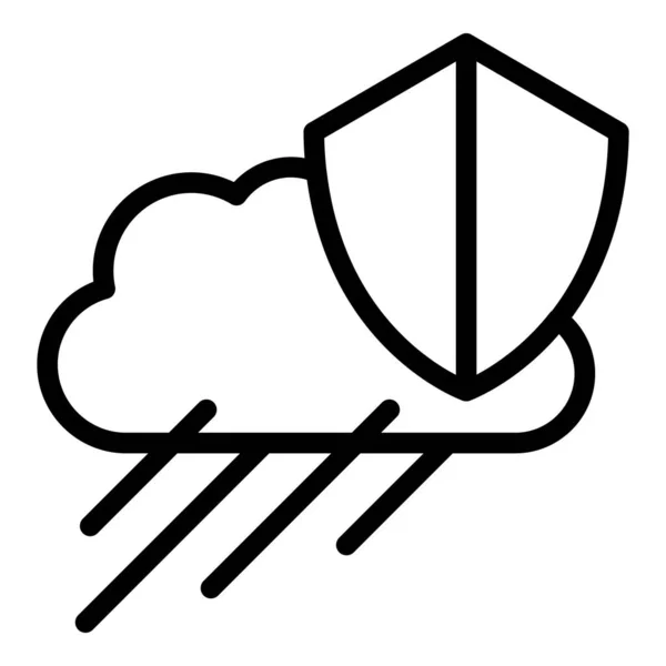 Καιρός προστασία εικονίδιο διάνυσμα περίγραμμα. Βροχή καταιγίδας — Διανυσματικό Αρχείο