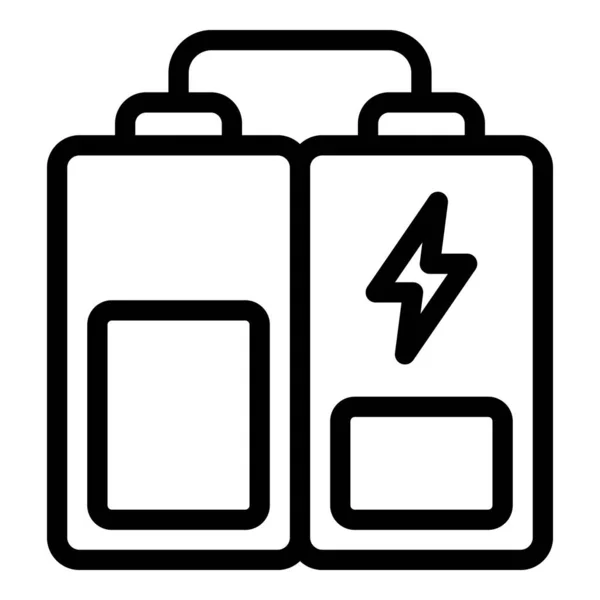Vecteur de contour d'icône de charge de batterie. Énergie de charge — Image vectorielle