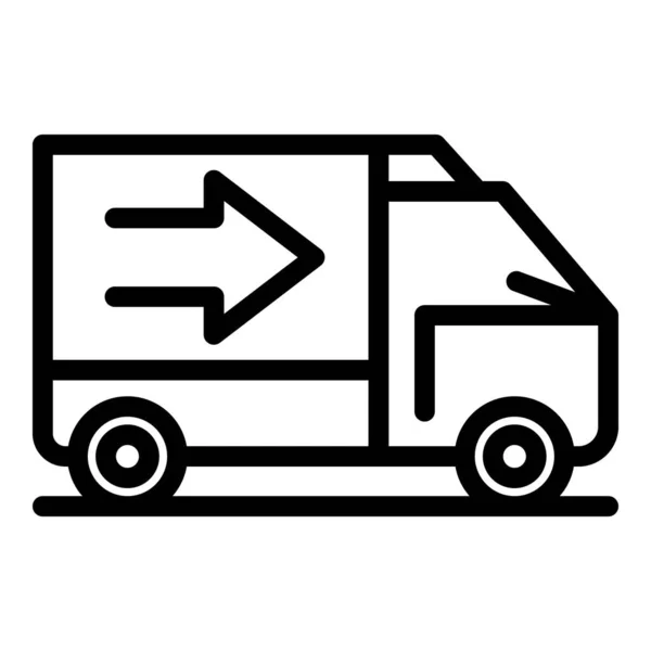 Déplacement camion icône contour vecteur. Compagnie de fret — Image vectorielle