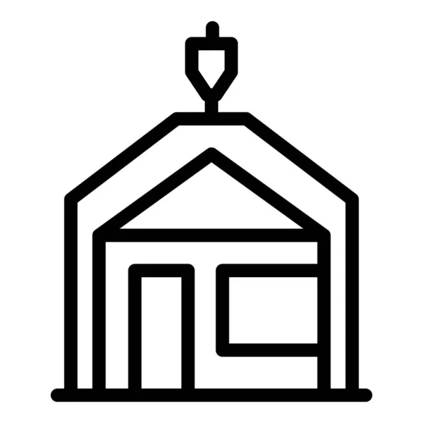 Ikona domu relokacji wektor zarysu. Ruch do domu — Wektor stockowy