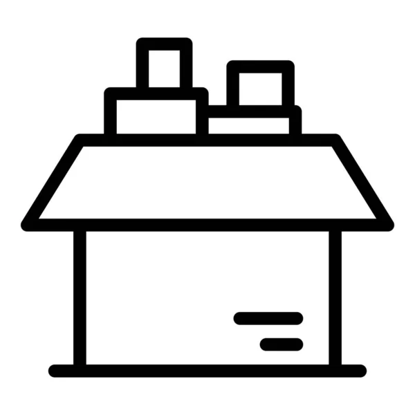 Vollständige Spielzeugbox Icon Outline Vektor. Hausverlegung — Stockvektor