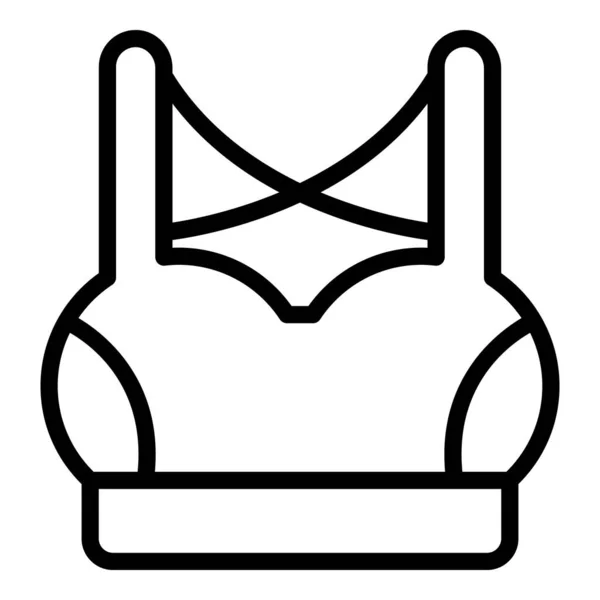 Vêtements soutien-gorge icône contour vecteur. Sport de fitness — Image vectorielle
