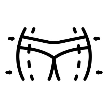 Vücut yağ aldırma ikonu ana hatları vektörü. Şişman cilt