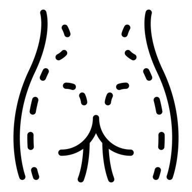 Arka bacak yağ aldırma ikonu ana hatları vektörü. Diyetten sonra