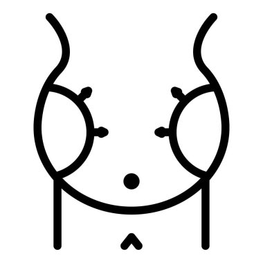 Mide cerrahisi ikonu ana hat vektörü. Şişman vücut.