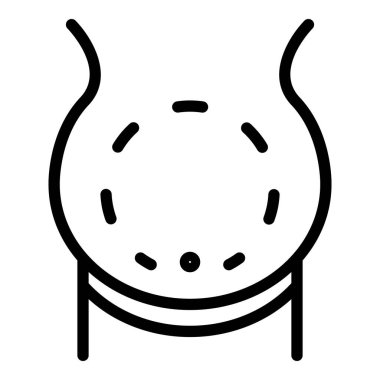 Abdomen liposuction ikon ana hatları vektörü. Vücut ameliyatı