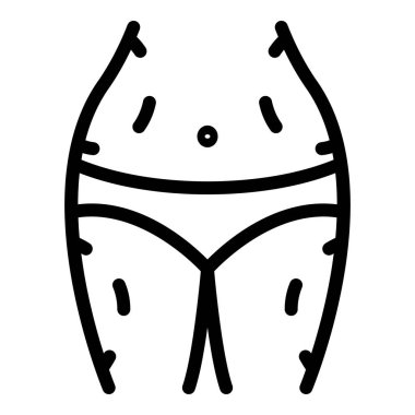 Zayıflama ikonu ana hatları vektörü. Deriden sonra