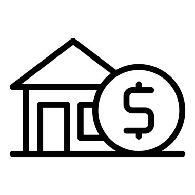 Ev kredisi ikonu taslak vektörü. Kredi finansmanı