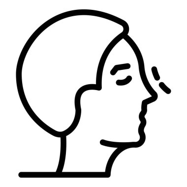 Burun işlem simgesi ana hatları vektörü. Estetik ameliyat