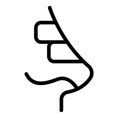 Burun burun burun ikonu ana hatları vektörü. Yüz operasyonu