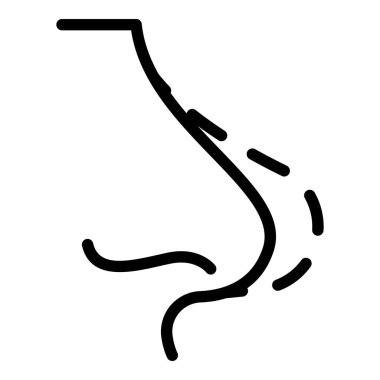 Burun burun burun estetiği ikonu dış hat vektörü. Yüz operasyonu