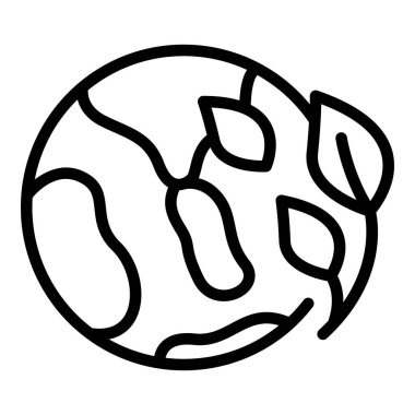 Biyolojik bakım gezegeni ikon ana hatları vektörü. Servis güveni