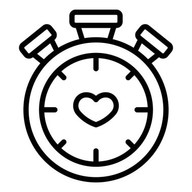 Kronometre dikkat ikonu ana hatları vektörü. Şirket hizmeti