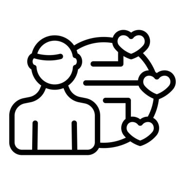 Dünya bakım ikonu ana hatları vektörü. CSR servisi