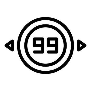 Zamanlayıcı uzunluk simgesi ana hatları vektörü. Saat zamanlayıcısı