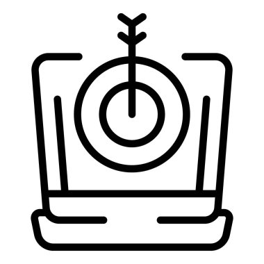 İş eğilimi hedef simge ana hatları vektörü. Sosyal Kart