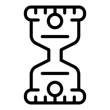 Kum saati iş eğilimi simgesi ana hatları vektörü. Çizelge ögesi