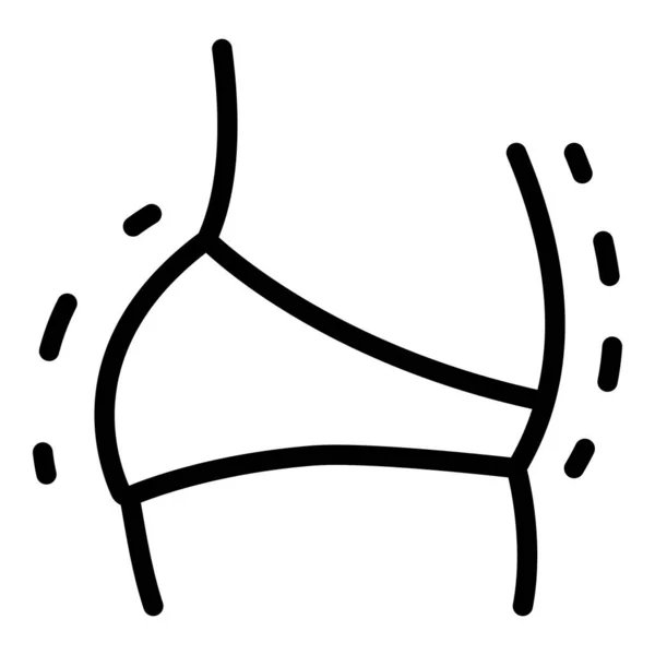 Liposukcja przedniej części ciała wektor zarysu ikony. Kobieta szczupła — Wektor stockowy
