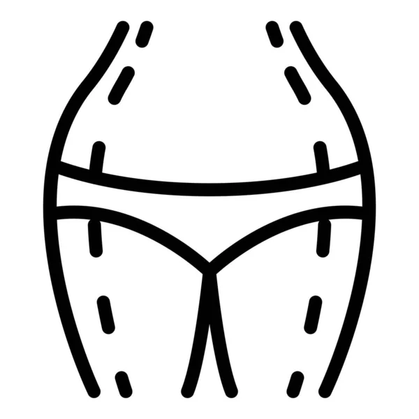 Amplia liposucción icono contorno vector. Mujer cosmética — Archivo Imágenes Vectoriales