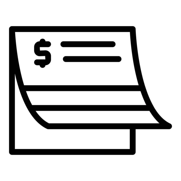 Vettore contorno icona di pagamento. Contratto monetario — Vettoriale Stock