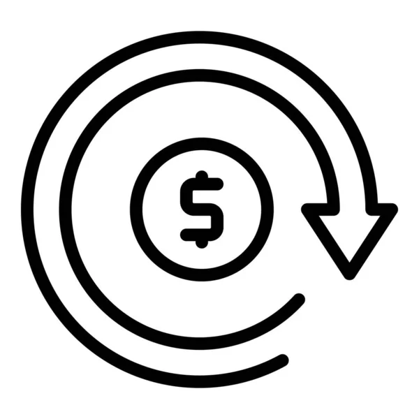 Icona del reddito di pagamento schema vettore. Contratto di prestito — Vettoriale Stock