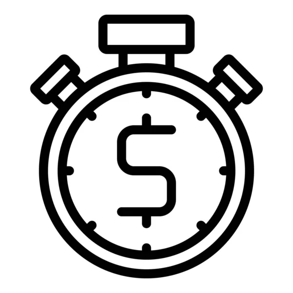 Zahlungs-Stoppuhr-Symbol Umrissvektor. Kreditsteuer — Stockvektor