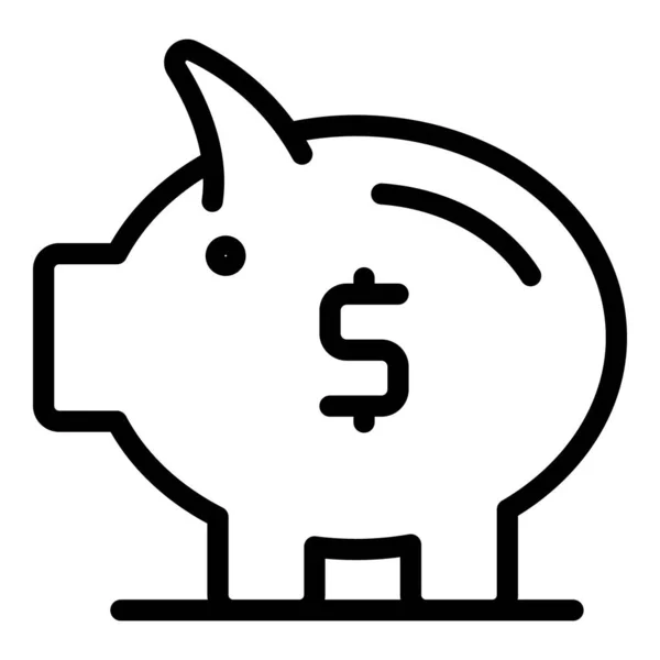 Piggy bank betaling pictogram omtrek vector. Geldlening — Stockvector