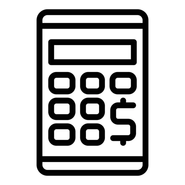 Betalingslening calculator pictogram overzicht vector. Kredietbelasting — Stockvector