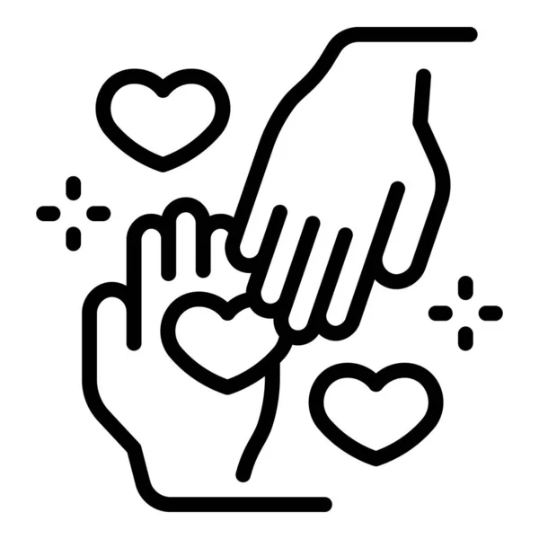 Helfen Sie Hand-Symbol Umrissvektor. Werteintegrität — Stockvektor