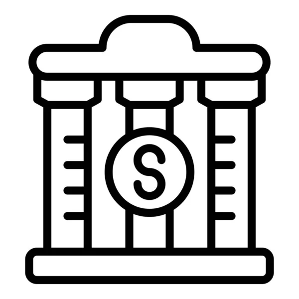 Ikona zabezpieczenia banku zarys wektora. Handel kredytami — Wektor stockowy