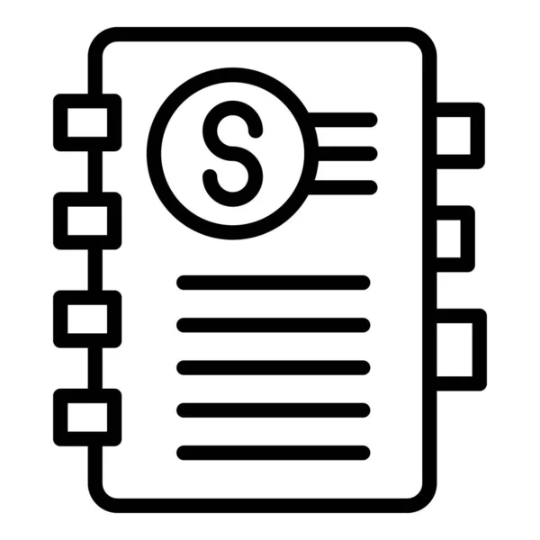 Notebook collateral icon outline vector. Time money — Stock Vector